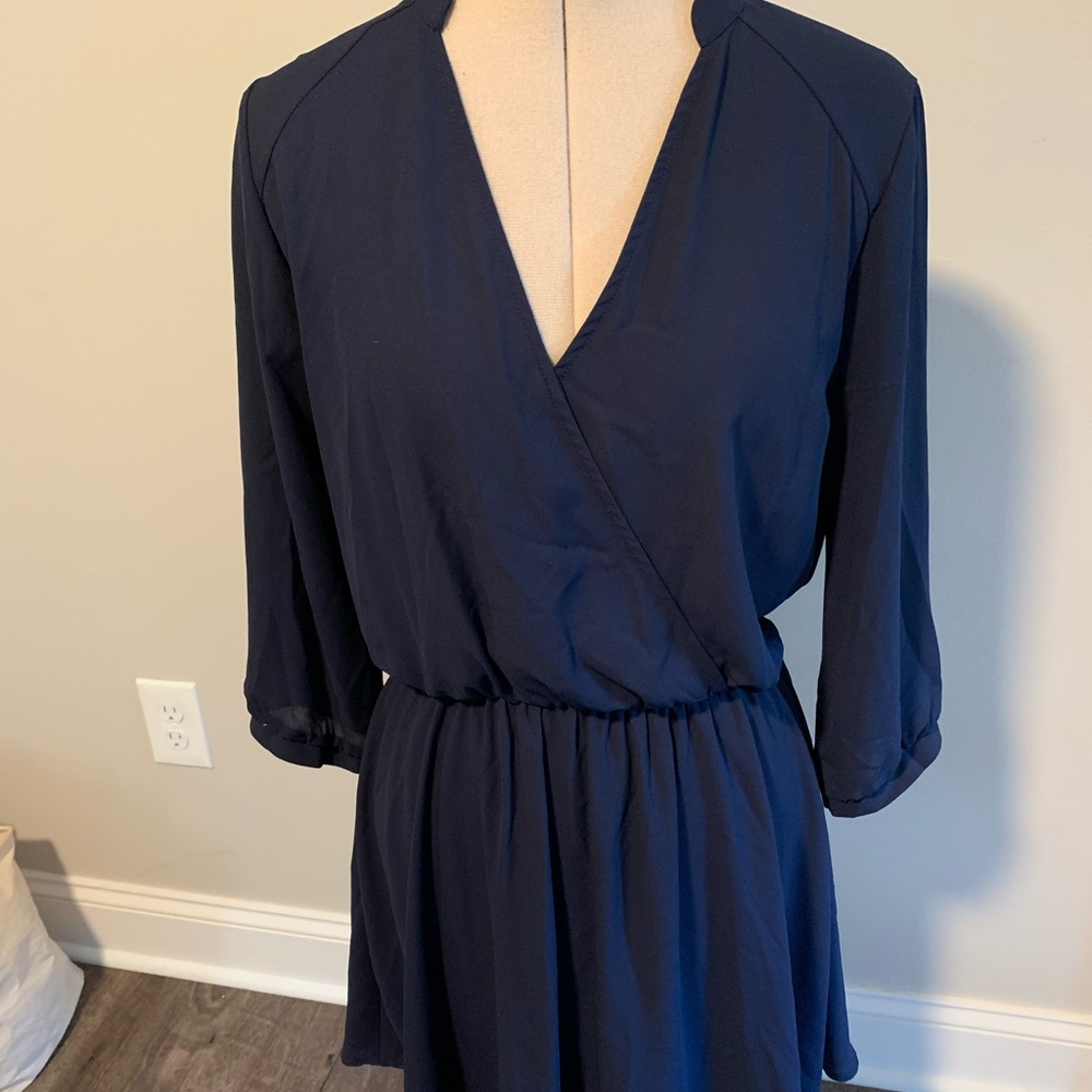 Lush Navy 3/4 sleeve dress